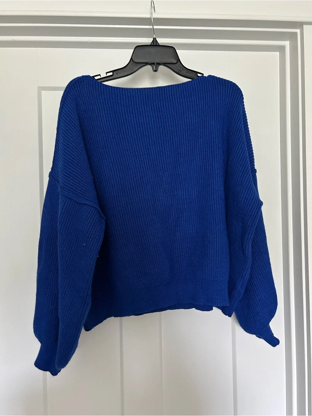 Men's Crewneck Ribbed Sweater in Royal Blue